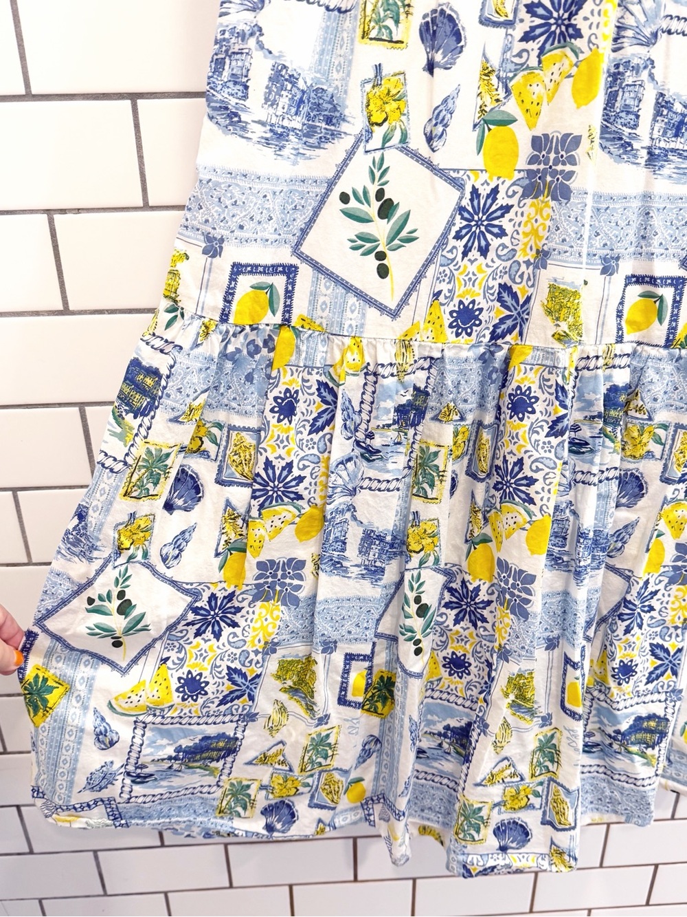 j.crew | collared midi dress positano lemon print size 12 - Picture 6 of 9
